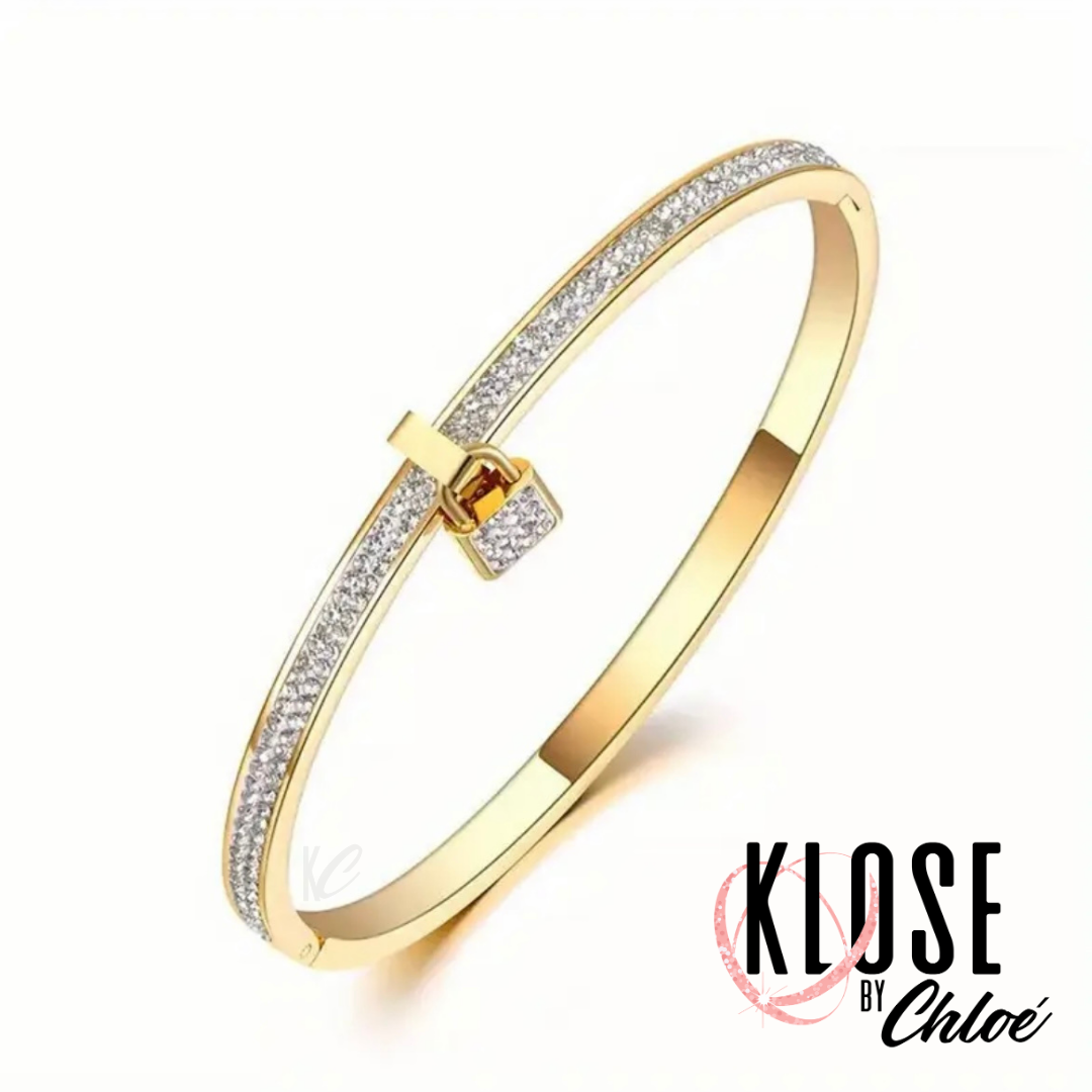 SALENA  Lock Pendant Diamond Bangle